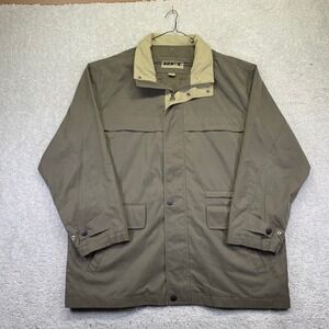 RFT By Rainforest Mens Jacket Size XXL Khaki Zip Up Field Packable Hood Nylon